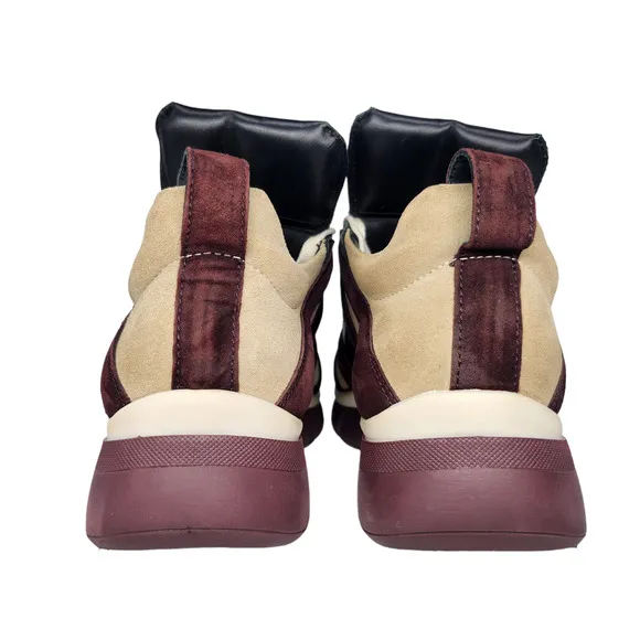 Steven by Steven Madden Shoes Womens 37 6.5 Chunky Tan Brown Faux Suede Sneakers