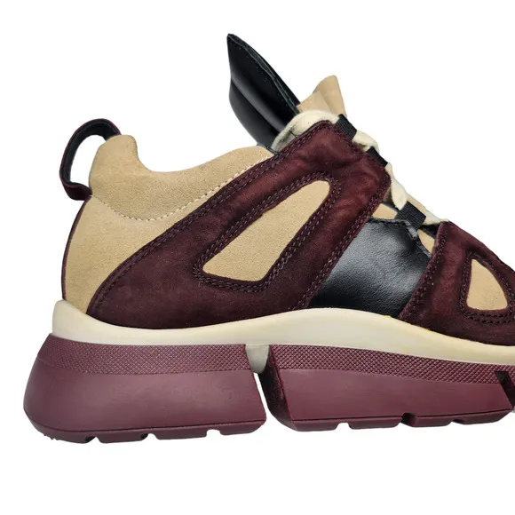 Steven by Steven Madden Shoes Womens 37 6.5 Chunky Tan Brown Faux Suede Sneakers