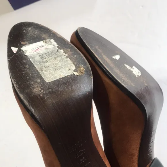 Stuart Weitzman Amaretto Chunky High Heel  Pump Designer Shoe Luxury Suede