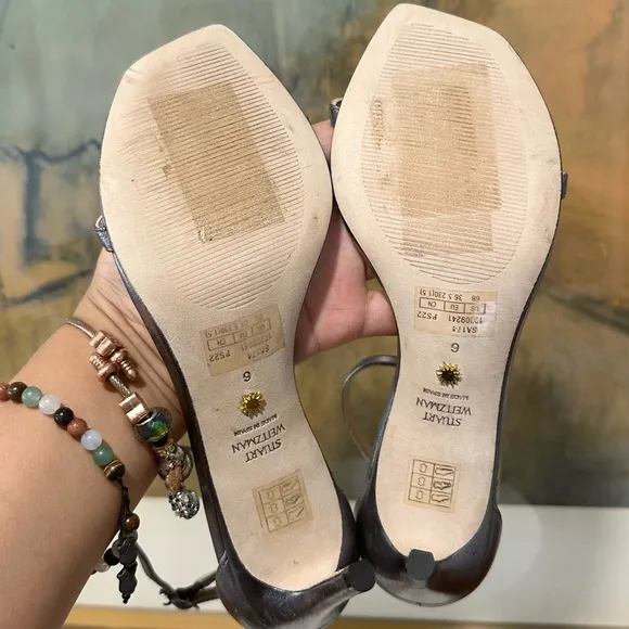 🌹STUART WEITZMAN🌹 Amelina Leather Ankle Strap Sandals Size: 6