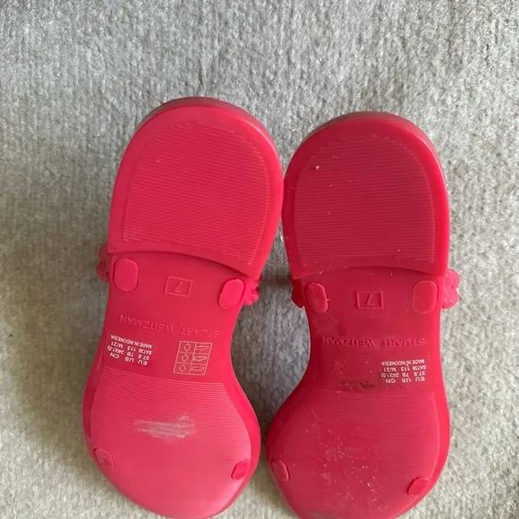 Stuart Weitzman” Braida” Sawyer Jelly with Braided Straps Sandals|Orchid pink ~7