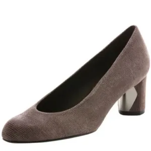 Stuart Weitzman Solar Goosebump Napa Leather Pump Heels Funghi Brown Women 10 N