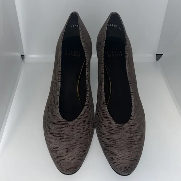 Stuart Weitzman Solar Goosebump Napa Leather Pump Heels Funghi Brown Women 10 N