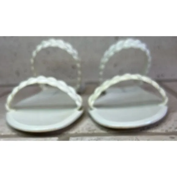 Stuart Weitzman BRAIDA SAWYER JELLY SANDAL White Braided Straps Slide Size 8