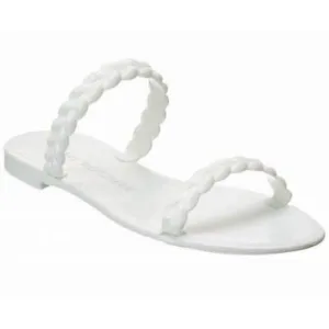 Stuart Weitzman BRAIDA SAWYER JELLY SANDAL White Braided Straps Slide Size 8