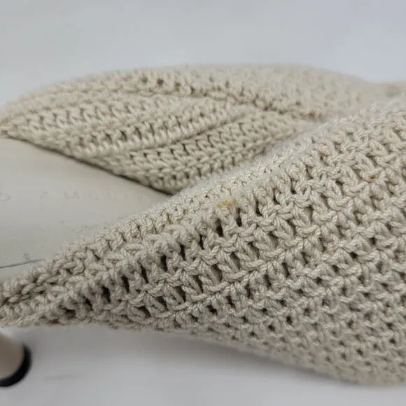 Studio Amelia Heels Women EU40 US10 Beige Croissant Crochet Slides Sandals Shoes
