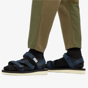 SUICOKE Navy Kisse-V Men’s Blue Strap Sandals | Viabram Sole | Revolve