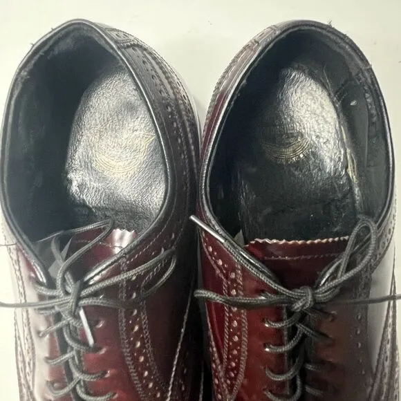 The Florsheim Shoe Burgundy Leather Full Brogue Dress Shoes Mens Size 6.5 D
