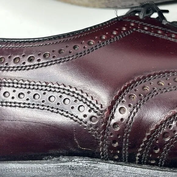 The Florsheim Shoe Burgundy Leather Full Brogue Dress Shoes Mens Size 6.5 D