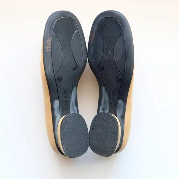 Theresia M. Yellow Leather Square Toe Low Heel Loafers Slip On Comfort Shoes 8.5