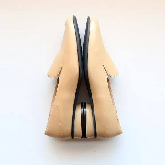 Theresia M. Yellow Leather Square Toe Low Heel Loafers Slip On Comfort Shoes 8.5