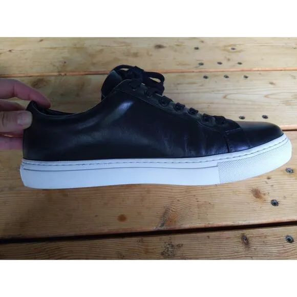 Thursday Boots Premier Low Top Sneakers Black Leather Handcrafted Portugal 10.5