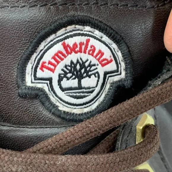 Timberland High Top Sneaker Black Red Size 8.5 W Lace Up 91575 2028