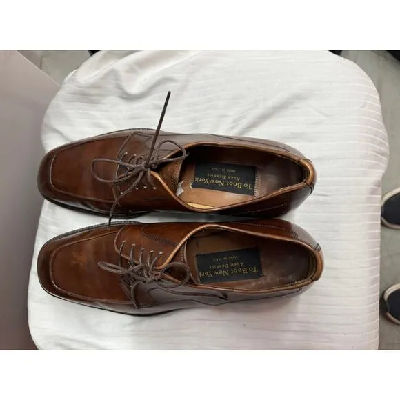 To Boot New York Adam Derrick Hammel Men's Brown Leather Lace Up Oxford Shoes