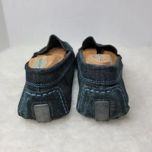 To Boot New York Men's Driving Loafer Blue Raffia  Leather Shoes Size 10 Stampe
