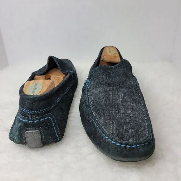 To Boot New York Men's Driving Loafer Blue Raffia  Leather Shoes Size 10 Stampe