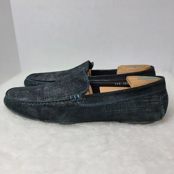 To Boot New York Men's Driving Loafer Blue Raffia  Leather Shoes Size 10 Stampe
