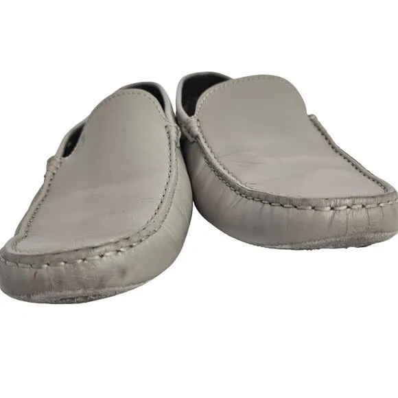 Tod's Gommino Gray Driving Shoes Loafer Soft Leather 10 Taupe Moccasins Italy