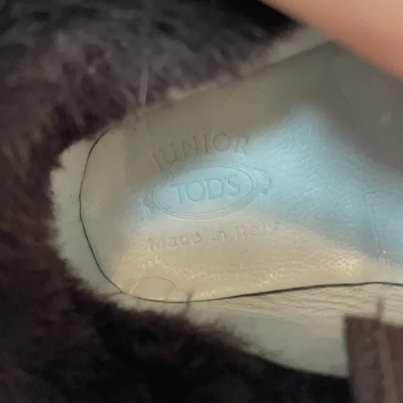 Tod’s Junior Brown Soft Sole Soled Baby Booties Moccasins Size 18 3
