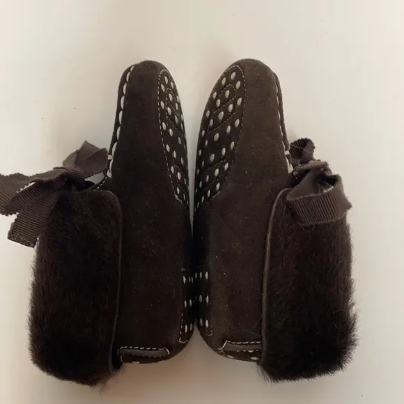 Tod’s Junior Brown Soft Sole Soled Baby Booties Moccasins Size 18 3
