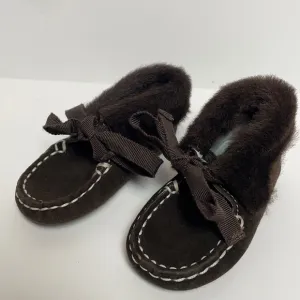 Tod’s Junior Brown Soft Sole Soled Baby Booties Moccasins Size 18 3