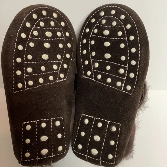 Tod’s Junior Brown Soft Sole Soled Baby Booties Moccasins Size 18 3