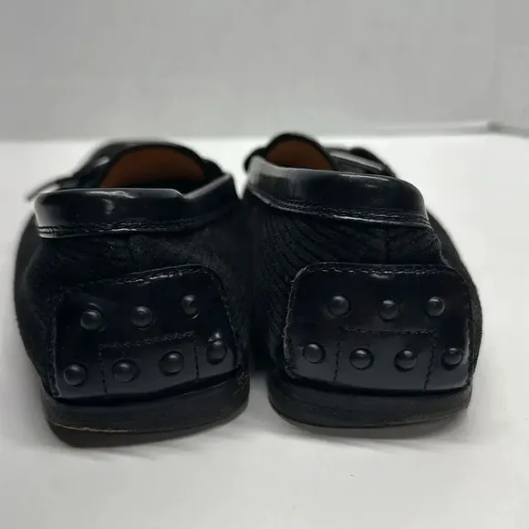 Tod's Drivers Driving Loafers Buckle Leather Black Slip On Shoes Women's Size 9