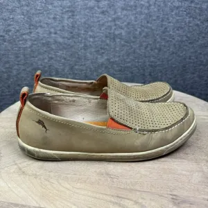 Tommy Bahama Hendry Mens Tan Perforated Leather Slip-On Loafers Size 8.5M