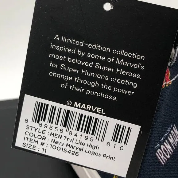 Toms Marvel Comics Blue Iron Man Logos Limited Edition Trvl Lite High Top Shoes