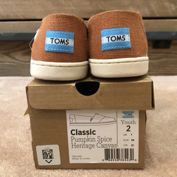 TOMS  YOUTH CLASSICS PUMPKIN SPICE HERITAGE CANVAS