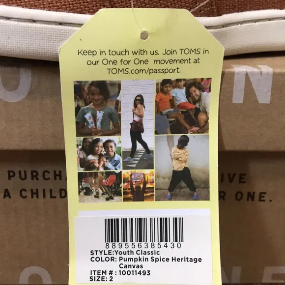 TOMS  YOUTH CLASSICS PUMPKIN SPICE HERITAGE CANVAS