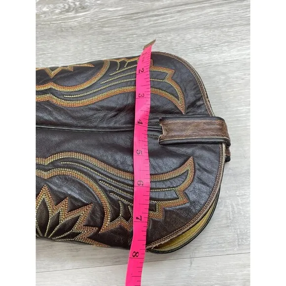 Tony Lama 6703 Men's Boot Western Cowboy Embroidered Vintage Leather 12D Brown