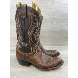 Tony Lama 6703 Men's Boot Western Cowboy Embroidered Vintage Leather 12D Brown