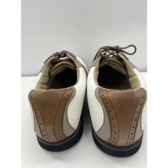 TOP FLITE Doral Golf Shoes Men's Size 11 White Saddle Brown With Carrying Bag
