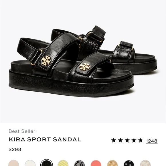 Tory Burch Black Sport Sandals with Adjustable Straps