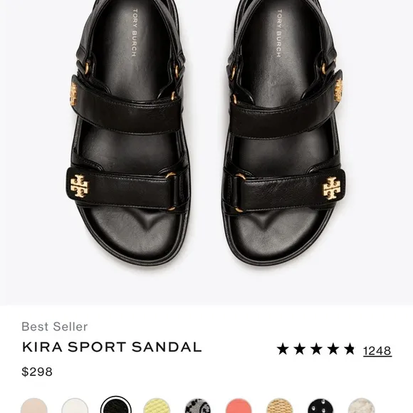 Tory Burch Black Sport Sandals with Adjustable Straps