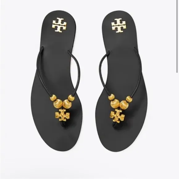 💯Tory Burch Capri Thong Sandals in Black