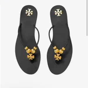 💯Tory Burch Capri Thong Sandals in Black
