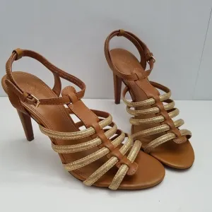 Tory Burch Charlene strappy heel gold sandals