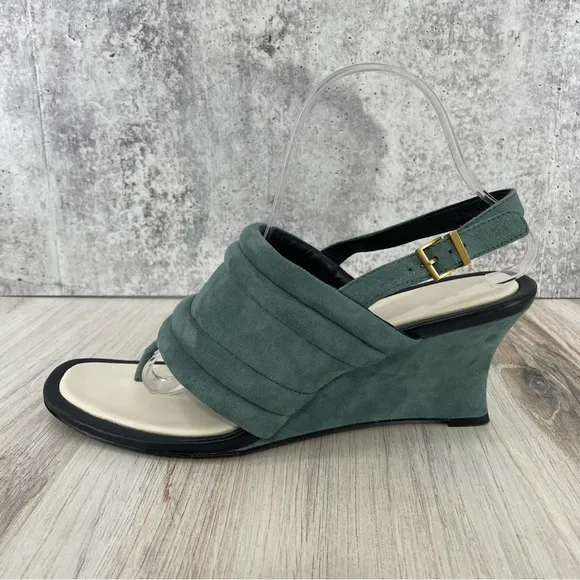Tory Burch Puffy Straps Thong Wedge Sandals Sz 10.5