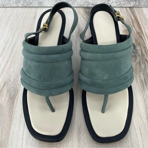 Tory Burch Puffy Straps Thong Wedge Sandals Sz 10.5