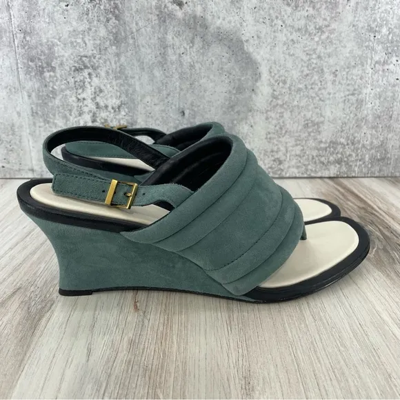 Tory Burch Puffy Straps Thong Wedge Sandals Sz 10.5