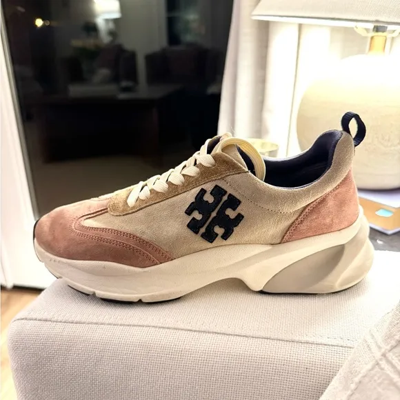 Tory Burch Women's Pink and Tan Sneakers