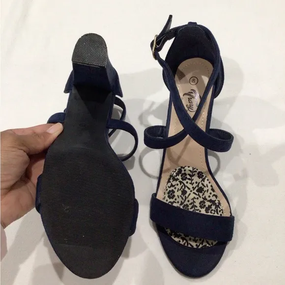 Trary Blue Sandals with Sparkly Straps