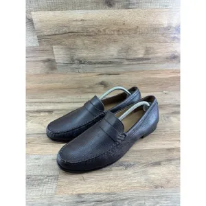 Trenery Size 43|9.5-10 Mens Black Leather Loafer Slip On Driving Moccasins