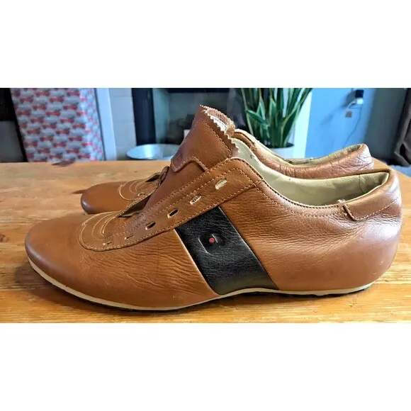 Tsubo Men's Leather Lace Up Oxford Shoes Size 10 Brown Black 8287-COAC F8009L