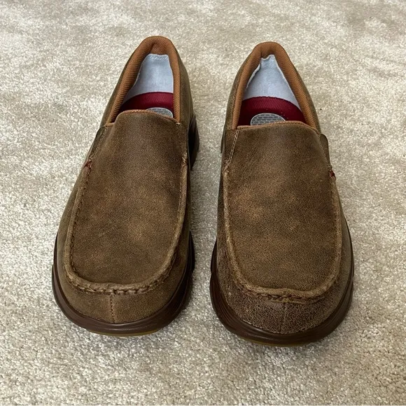 Twisted X Slip-On Crossover Casual Driving Loafer Shoes-Men’s 13-Brown Leather