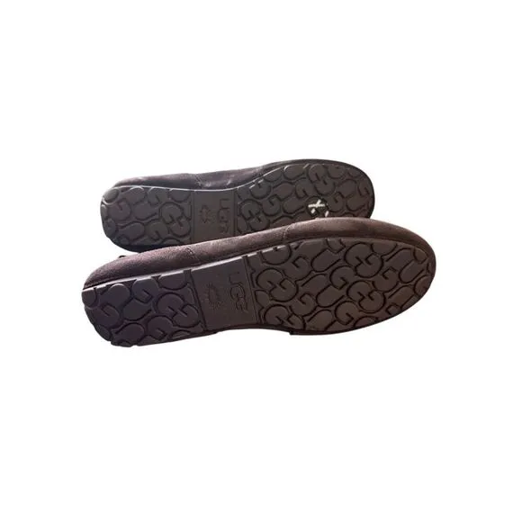 UGG men’s Chocolate Brown Leather Suede Slip-On Tassel Loafers Shoes Size 11