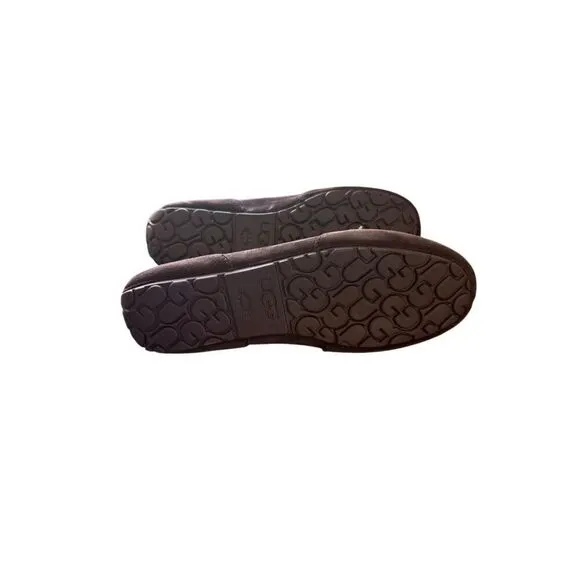 UGG men’s Chocolate Brown Leather Suede Slip-On Tassel Loafers Shoes Size 11