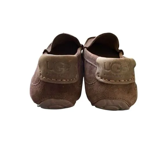 UGG men’s Chocolate Brown Leather Suede Slip-On Tassel Loafers Shoes Size 11